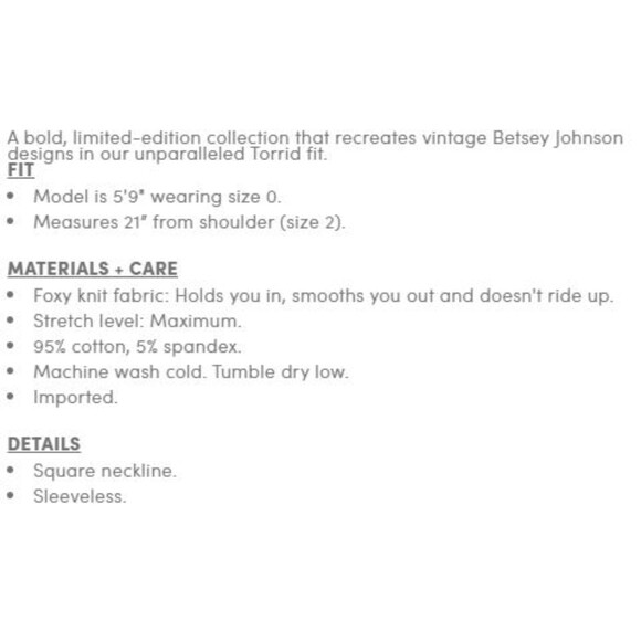 NWT Torrid 5X Betsey Johnson Foxy Knit Cropped Tank & Mini Foxy Skirt Set of 2 - Picture 9 of 13